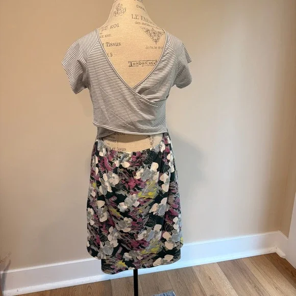 Pact Women's Striped/Floral Criss Cross Back Dress Size XL - Picture 2 of 4